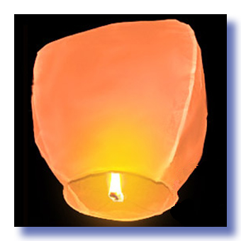 1 Orange Sky Lantern - Click Image to Close